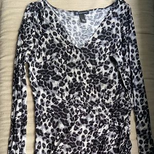 INC body con dress ruching leopard size XL ‼️NWT‼️